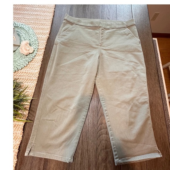 Classic Apparel Khakis & Company Cropped Capri Pants Ab Control Olive Size‎ 16 - Picture 1 of 12